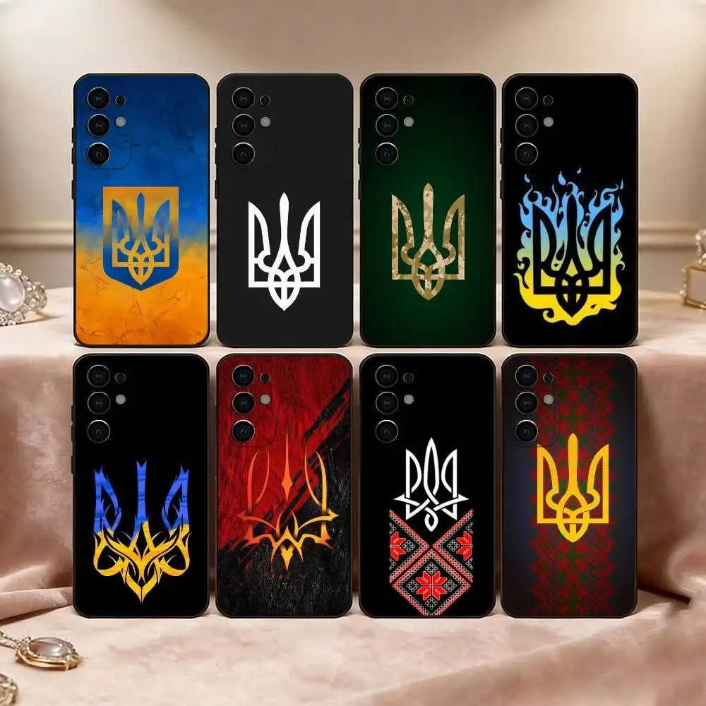 U-Ukraine O-Ornament pattern Phone Case Black Silicone Soft For Samsung S25,S24,S21,S22,S23,S30,Ultra,S20,Plus,Fe,Lite