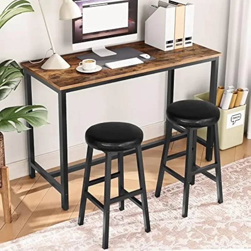 바 의자, 바 의자 2개 세트, 24인치 PU 덮개를 씌운 높이 의자, 발판이 있는 주방 아침 식사 의자,