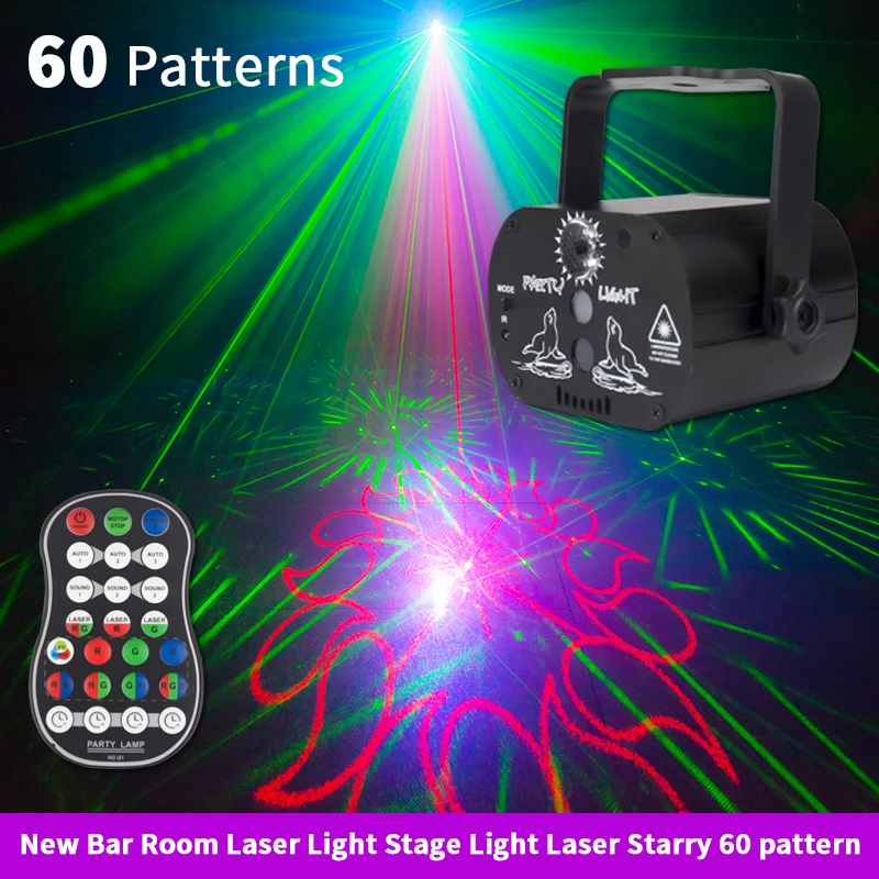 YSH Mini 2IN1 Disco LED Stage Strobe Light White Flashing Projector Remote Voice Control Rechargeable Battery DJ for Night club