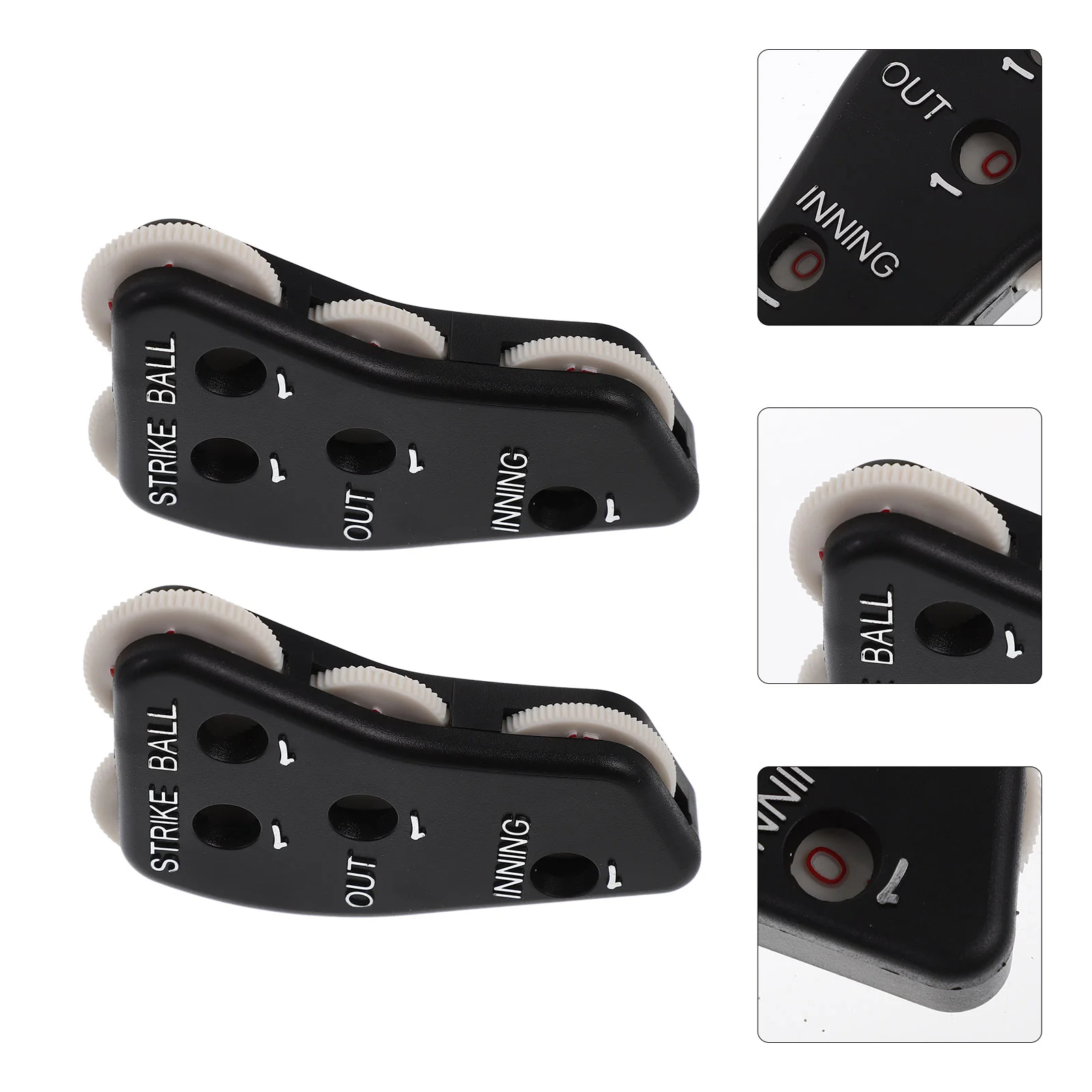 2 Pcs Wrist Wristband Outdoor Sports Baseball Scorer Practical Umpire Clicker Handheld Counter Indicator Black Portable