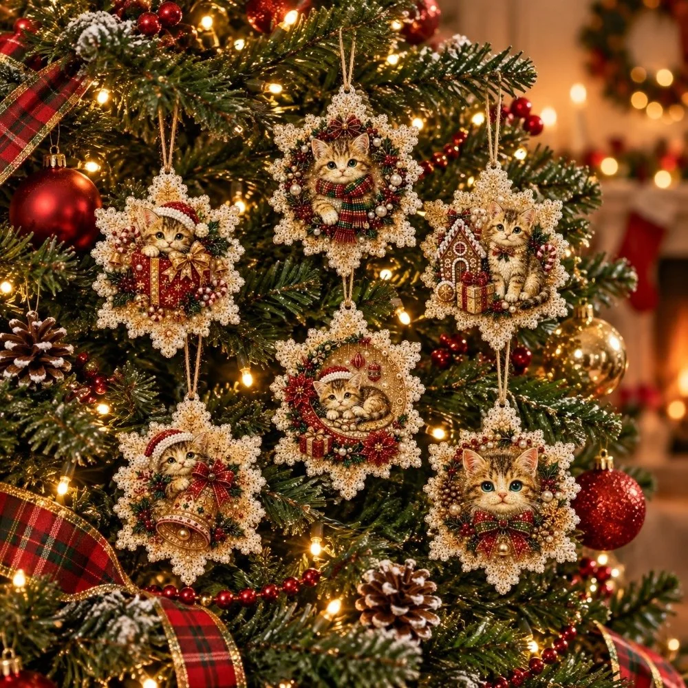 Acrylic Diamond Painting Kits Handmade Craft Sparkle Christmas Ornaments Entry-level Festive DIY Hanging Pendant Home Decoration