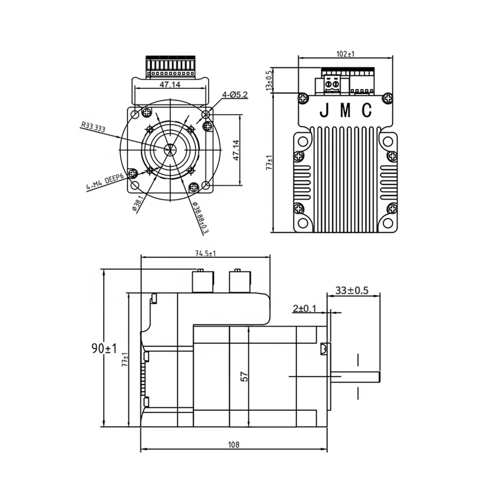 iHSV57-30-10-36 100W servo motor with drive for 3d printer 0.29Nm 3000rpm Integrated Servo Driver