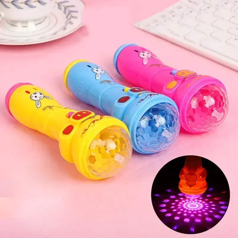 Kids Toy LED Luminous Light Flashing Projection Microphone Torch Shape Children Boys Girls Cute Glow Toy Christmas Party Gifts