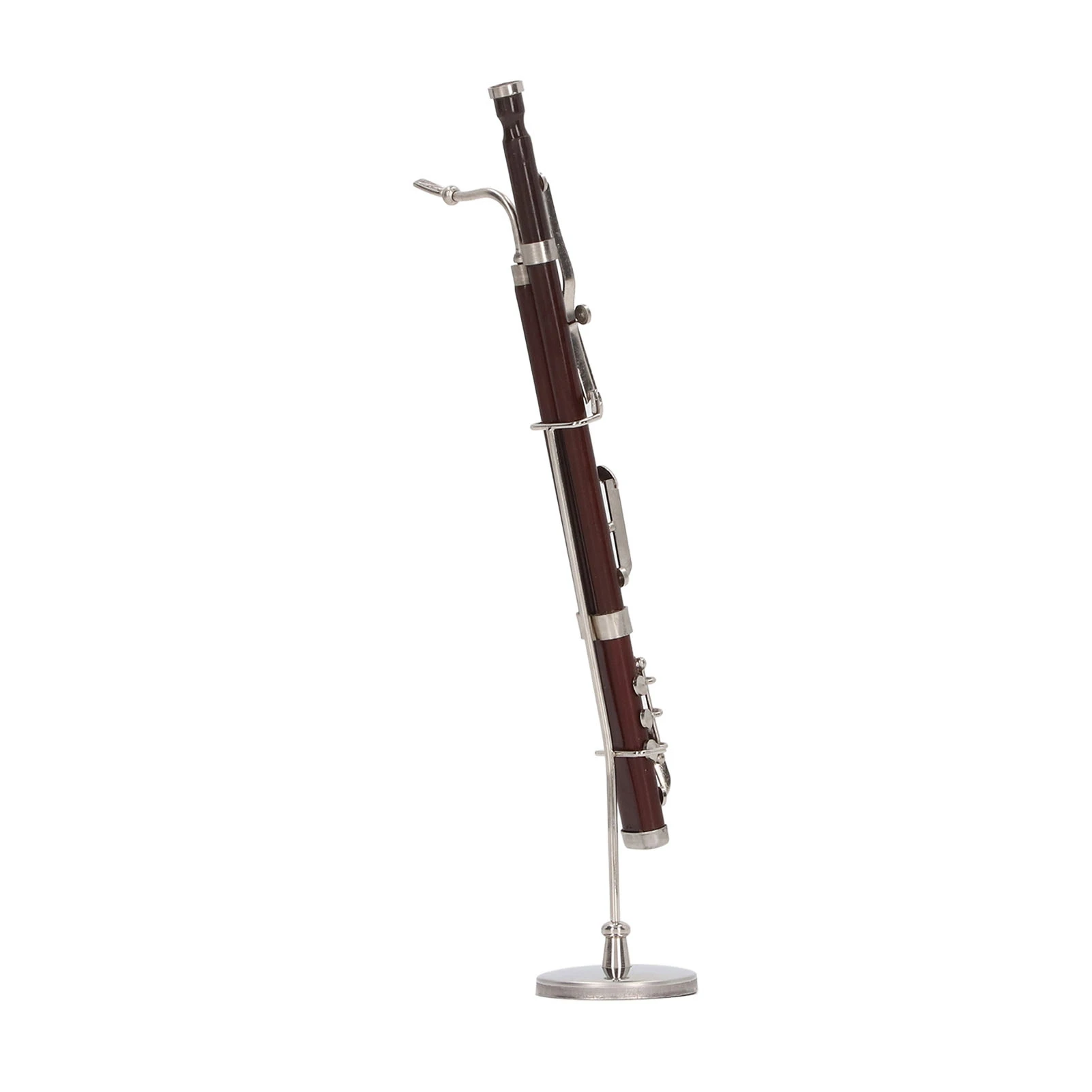 Miniature Bassoon Replica with Stand and Case Mini Musical Instrument Dollhouse Model Home Decoration - view 3