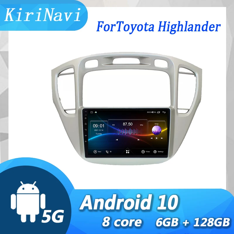 KiriNavi Android 13 Car Radio For Toyota Highlander 2000-2007 Auto GPS Navigation Dvd Player Automotivo Head Unit Stereo 4G DSP