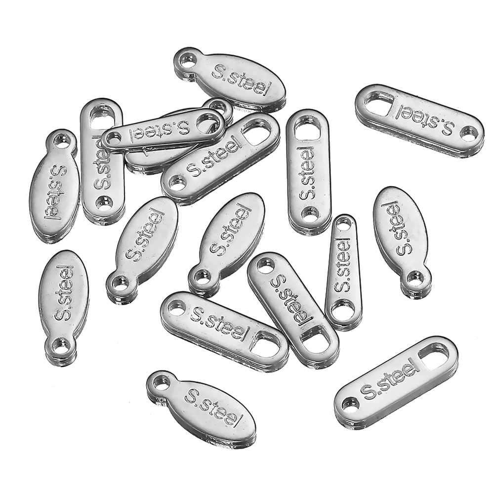 100pcs 50pcs Stainless Steel End Charms Pendants Extension Chain Tail Charms for Necklace Jewelry Making DIY Wholesale Supplies