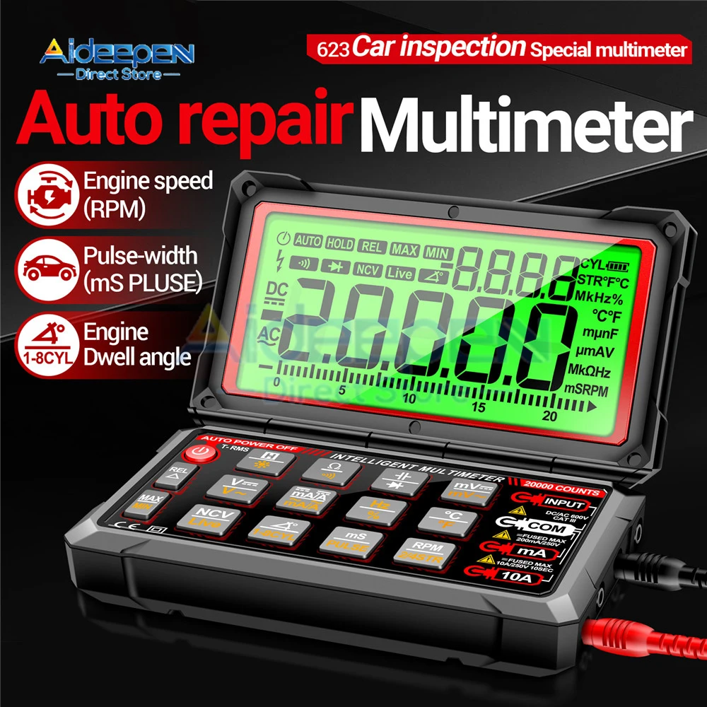 High-precision 623 Auto Repair Multimete 20000 Counts Digital AC/DC Voltage/Curren NCV Induction Diode Capacitance Buzzer Tester