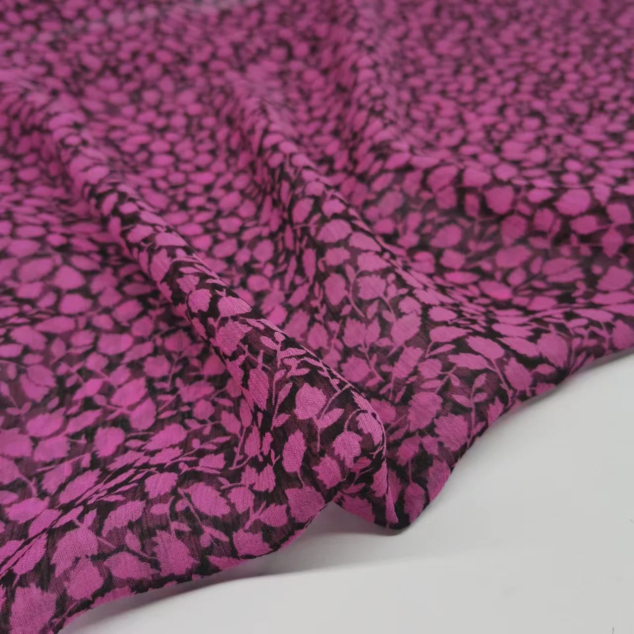 100% Real Silk Georgette Small Flower Fabric 7MM Mulberry Silk DIY Sewing Material