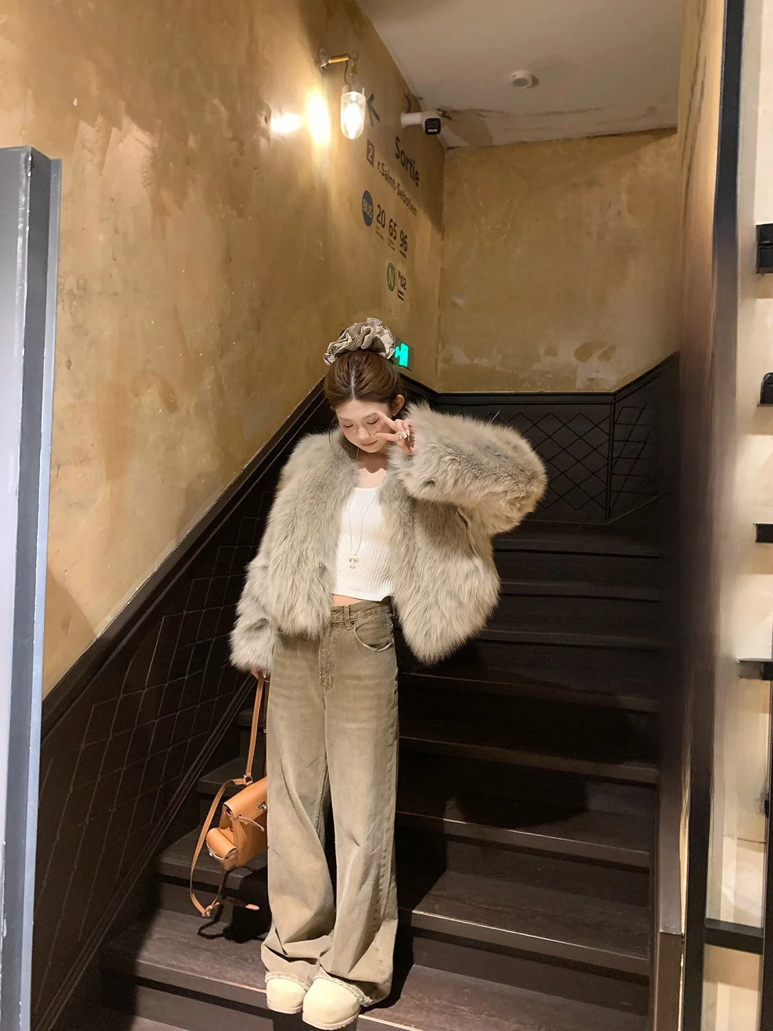 

Tomato Hero Vintage Dyeing Yellow Brown Straight Leg Jeans Women Loose Long Pants American Style Casual Wide Leg Jeans