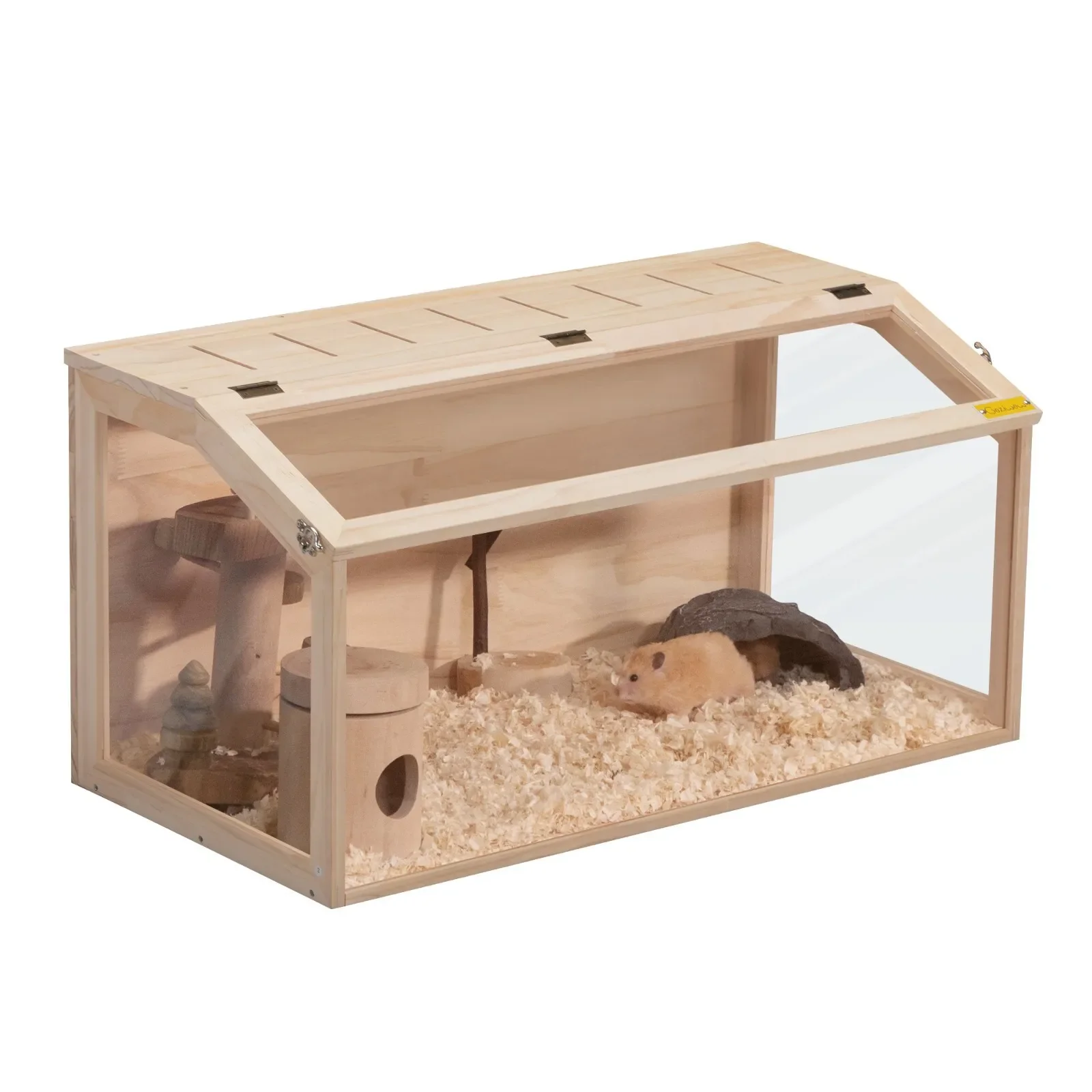 US Large Hamster Cage Hamster Habitat with Acrylic Windows Small Animal Hutch Wood Hamster Enclosure Guinea Pig Cage