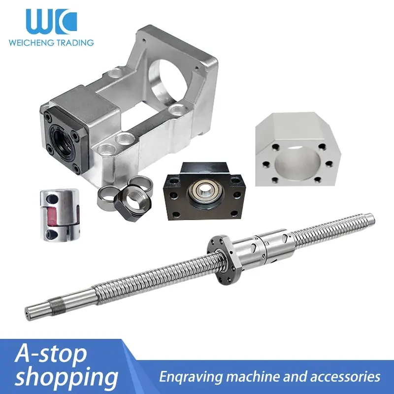 1PC Ball Screw Double Nut DFU1605 2005 Set For Stepper Servo Motor  Length 150-1150 End Processing Coupler Nut Cnc
