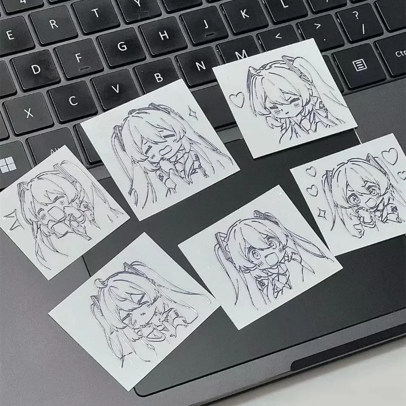 Hatsune Miku Metal Stickers Anime Peripheral Personalized Waterproof Stickers Cell Phone Headphones Laptop Car Decorative Gift