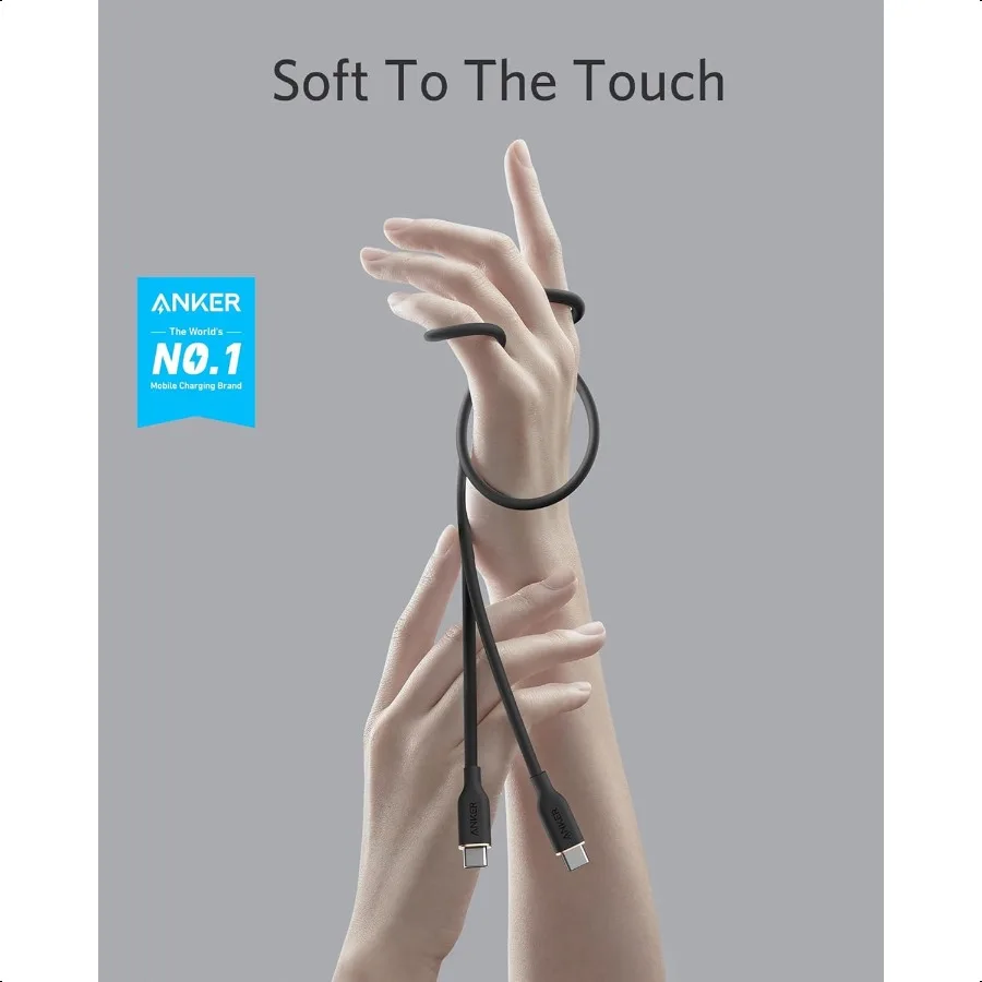 USB-C-Kabel, 100 W, Typ-C-Durchflusskabel, schnelles Aufladen für iPhone 16 Series Book Pro 2020 und mehr, USB 2.0, 1,8 m, Schwarz