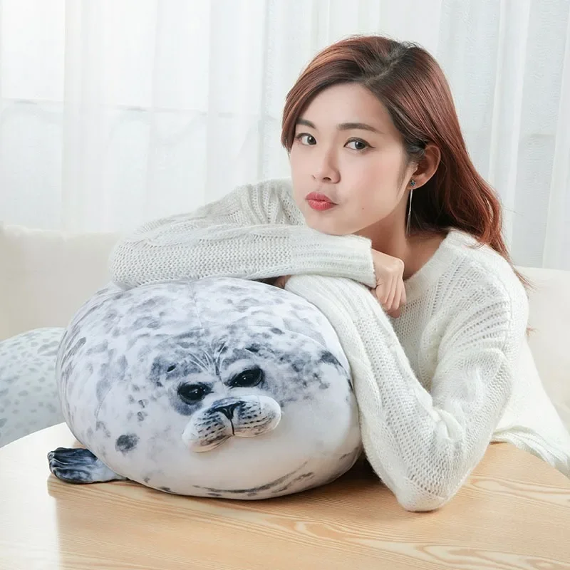 Angry spotted seal children's pillows, sea lion dolls, stuffed plush toys, baby sleeping, throwing pillows, new gifts for girls.