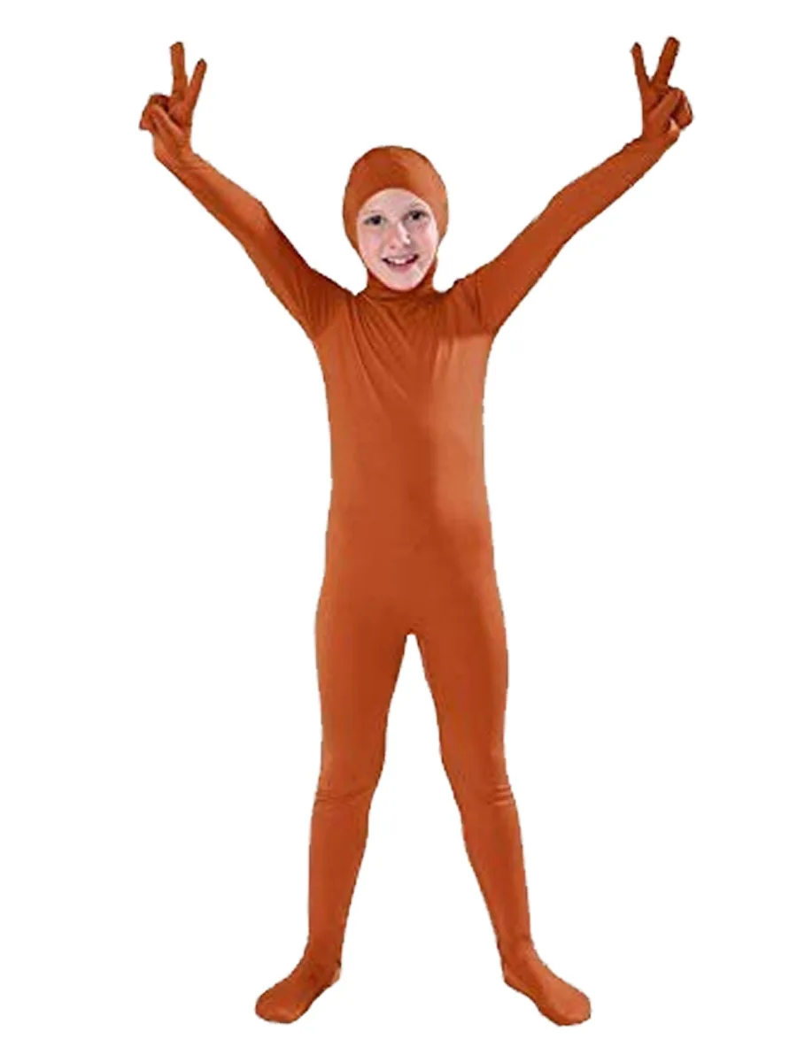 Kids Color Shadow Demon Costume Halloween Bodysuit Skin Costume Invisible Zentai Jumpsuit for Kids Halloween Dress Up