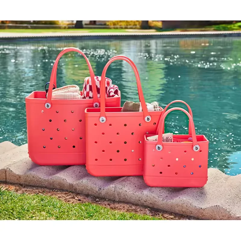 S M XL Eva Beach Bogs Bag Waterproof Extra Large Tote Bag Beach Basket Women Picnic Handbag 48cm XL Tote Bag Rubber shopping Bag