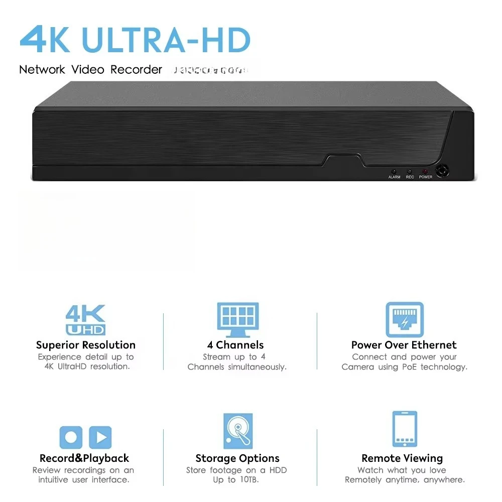 4K 8MP POE CCTV IP Camera Kit 4CH Surveillance System Dome PTZ Security Network Camera NVR Kit