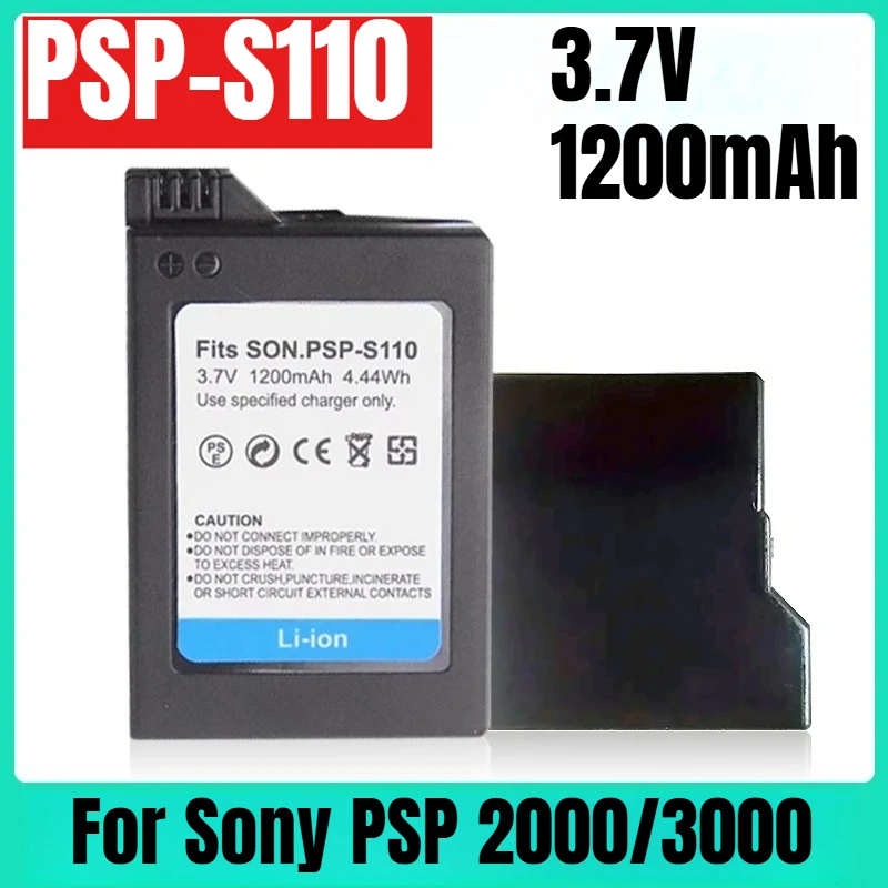 

Brand-New High Quality Real Capacity 1200mAh 3.7V Lithium Ion Battery Pack Replacement for Sony PSP 2000/3000 PSP-S110