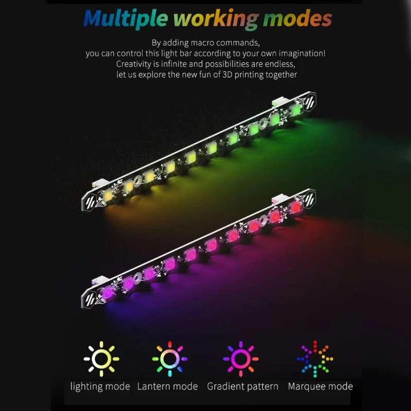 

Upgraded 5V RGB LED Lamps Bar for Voron 0.1/0.2/2.4 3D Printer Daylight-PCB Enhanced Brighten LED Strip Replacement