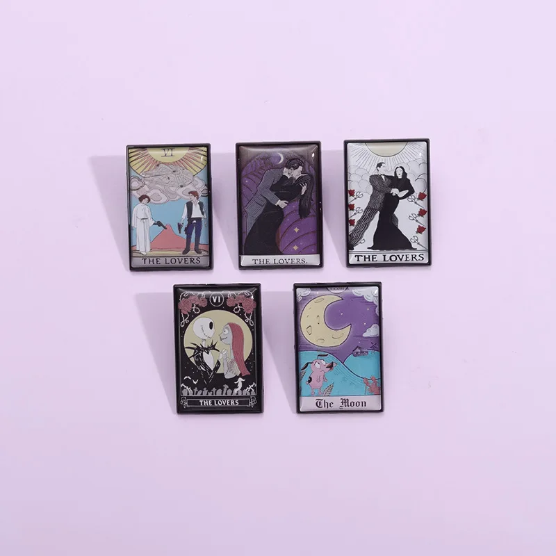 

Creative Cartoon Tarot Series Brooch Enamel Personalized Divination Badge Metal Backpack Clothes Lapels Pins Gift Wholesale