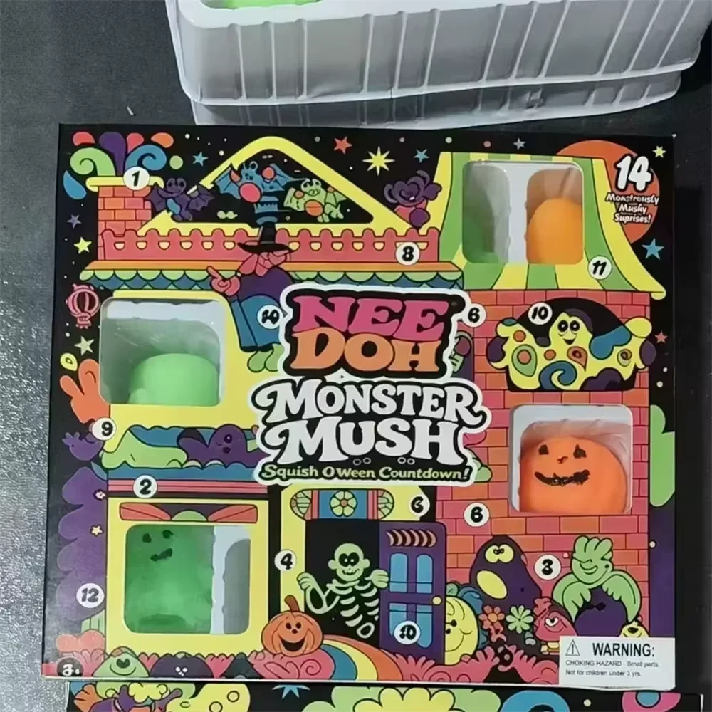 Needoh New Funky Frights Halloween Advent Calendar 13 Days, Spooky Squishy Slow Rise Stress Relief Toys Countdown Gift Box