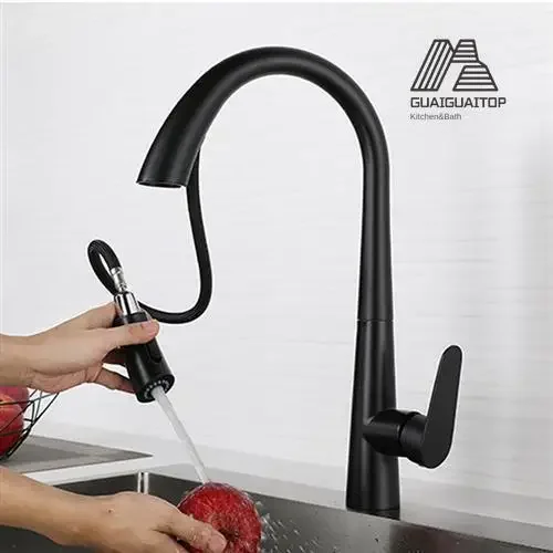 

Swan Neck Fauce Household Kitchen Pull-out Faucet Hot and Cold Dishwashing Sink Bathroom Accessories Bathroom Faucets kitchen