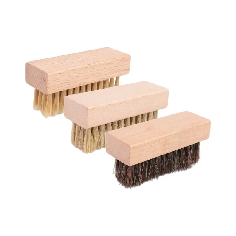 A69esmall Schuhreinigungsbürsten-Set mit 15 Bürsten mit Nylon-, Wildschwein- und Pferdehaarborsten, für Leder, Wildleder, Canvas, Textilien – Detail 5