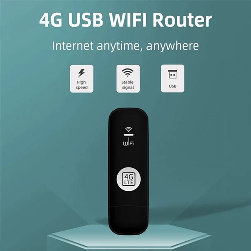 4G USB WIFI Modem Router with SIM Card Slot 4G LTE Car Wireless Wifi Router Support B28 European Band-Black