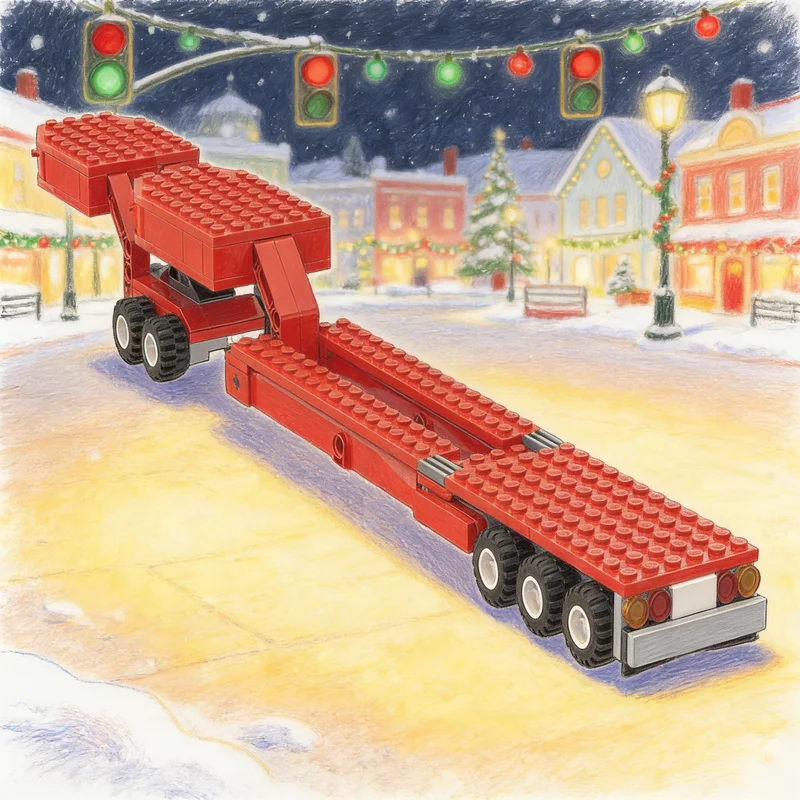 152 Piezas MOC City Cargo, Transporte Especial, Camión de Plataforma con Remolque, Bloques de Construcción de Modelos, Arquitectura, Regalos de Navidad, Ladrillos Educativos
