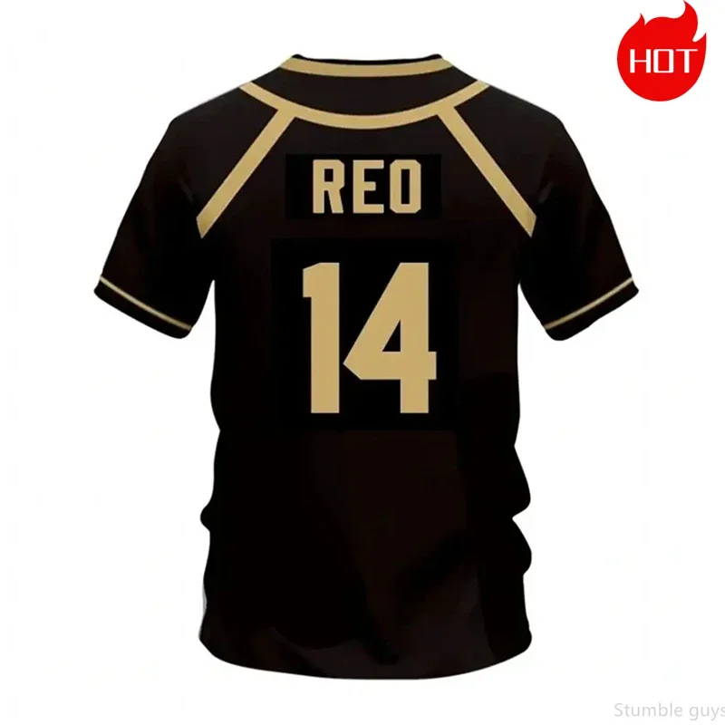 Harajuku Grafik-T-Shirt mit Fußballtrikot-Motiv in Blau, Anime-Kleidung für Jungen und Mädchen, Kurzarm-Cosplay-Shirts
