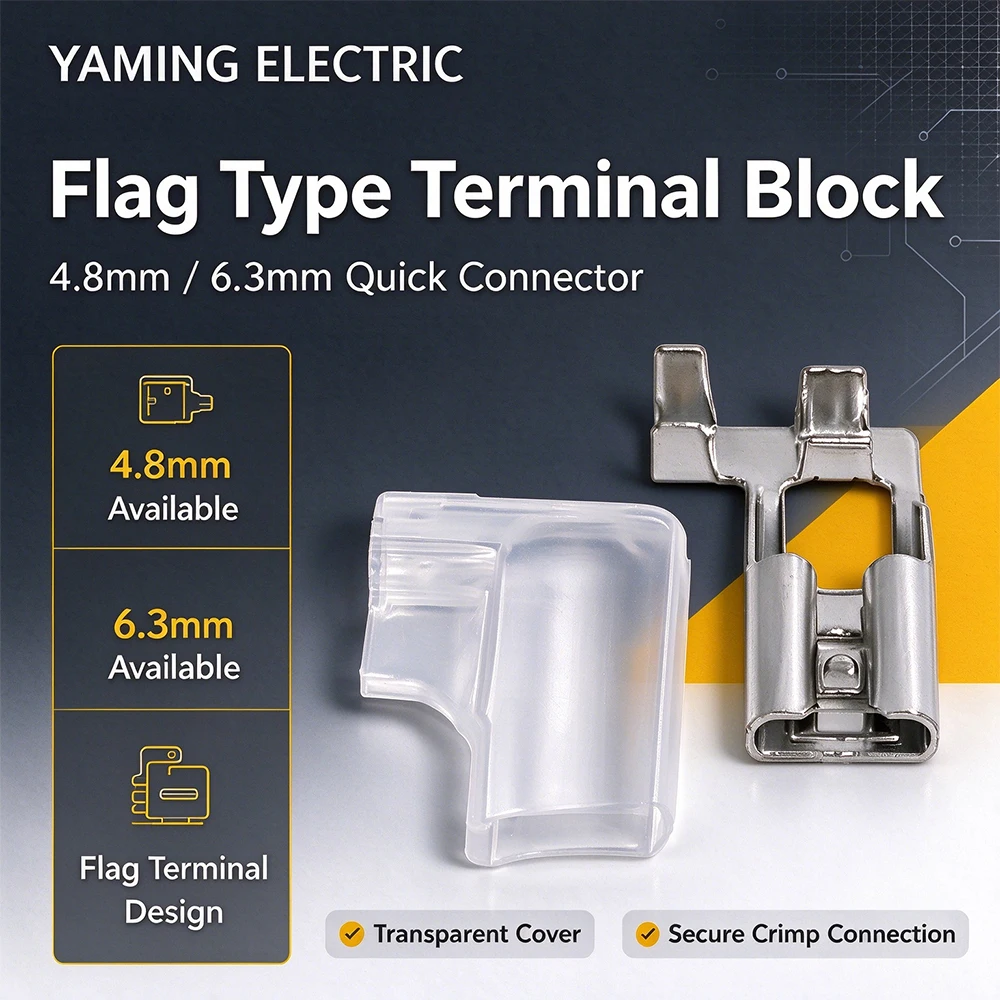 100set 4.8mm 6.3mm Flag Right Angle Flag L Type Crimp Terminal Spring Spade Connector + Cover insulated Welding 0.5-1.5mm2