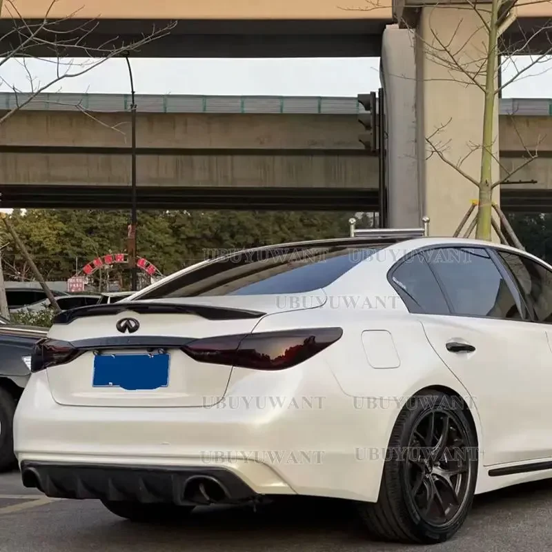 Dla Infiniti Q50 Q50S Spoiler ABS materiał tylny spojler samochodu tylny Spoiler koloru podkładu do spoilera Infiniti Q50 2013-2017