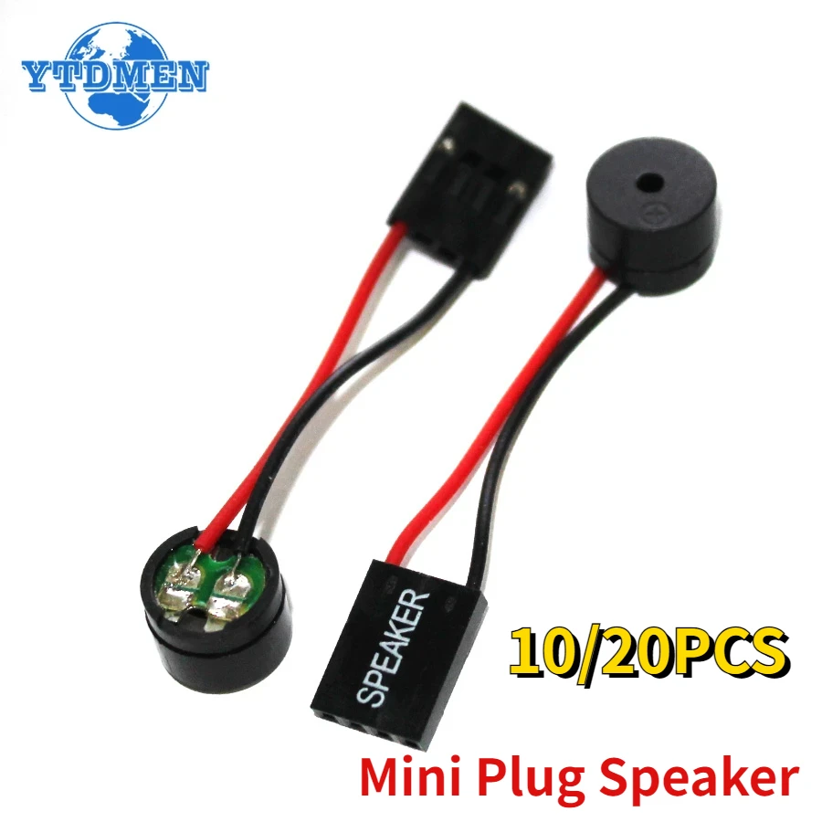 10/20pcs Mini Plug Speaker Miniature Speaker , for PC Interanal BIOS Computer Motherboard Onboard Case Buzzer Board Beep Alarm