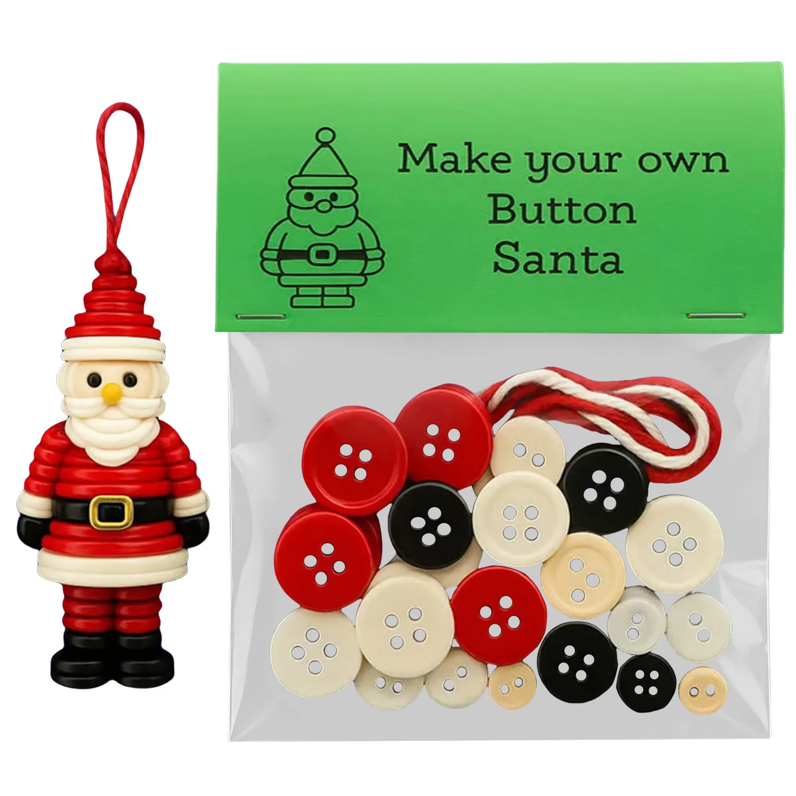 Fun Christmas Button Making Set Multi-Purpose Small Xmas Hanging Ornament Home Window Ornaments for Holiday Stocking Filler