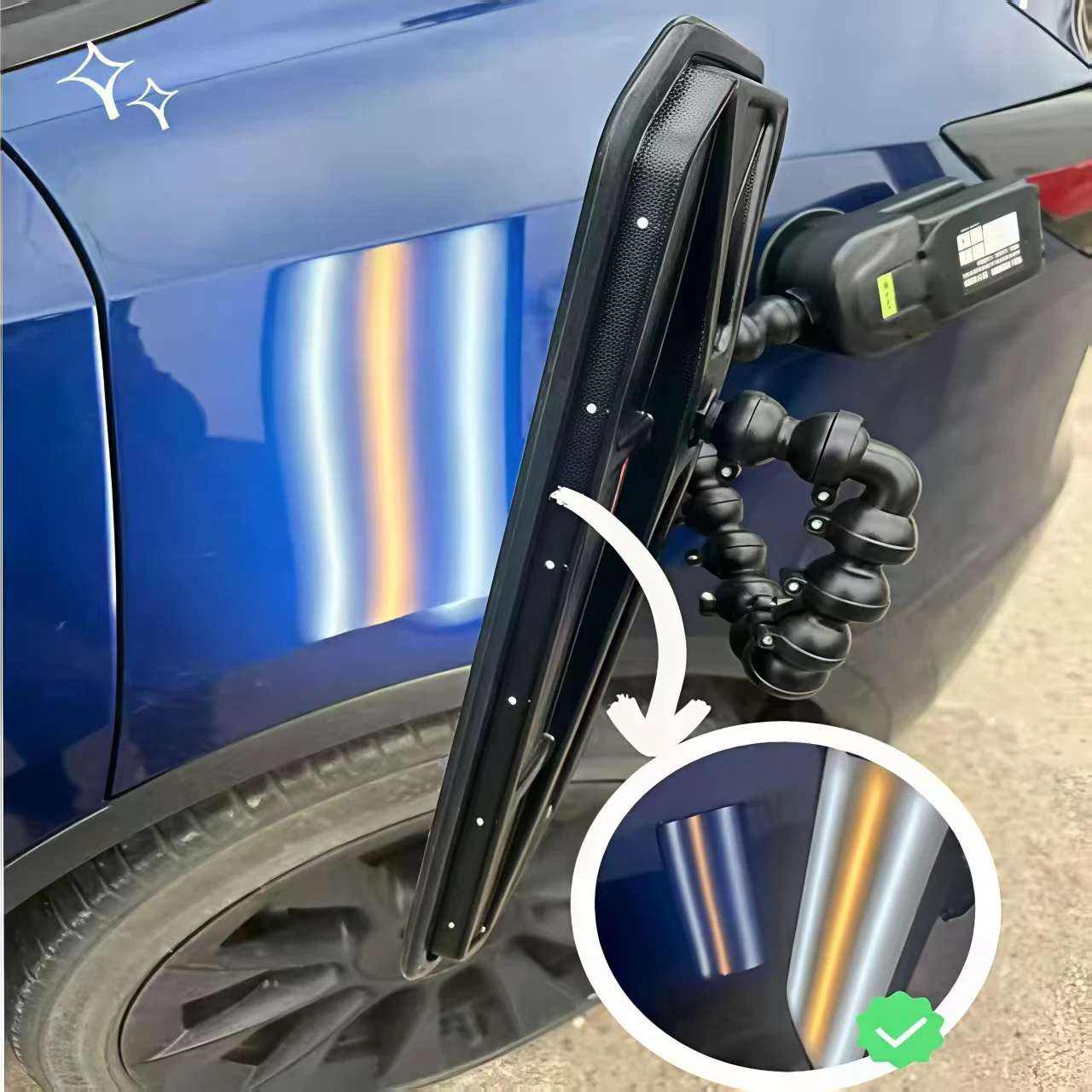 Electric Pump Suction Cup Battery Leveling Light 6-Color Adjustable Dent Detection PDR KING Tools Paintless Dent Repair Light