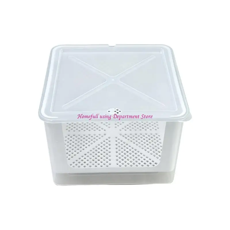  Small Animal Housing Container With Lid, Feeding Opening and Inner Tray, Plastic Enclosure for Separate Space Use