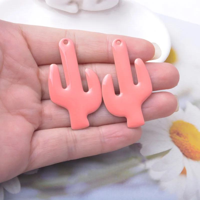 6 Stück Kupfer beidseitig emaillierte Kaktus-Anhänger, bunte Damen-Halsketten- und Ohrring-Accessoires, Öltropfen-Anhänger, DIY-Schmuckzubehör – Detail 10