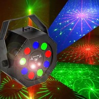 Disco Party Light DJ Laser Projector Light RGB Disco LightRed and Green Pattemn Light Strobe Light for Home RoomDance Party Birt
