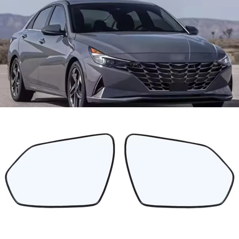 Door Mirror Side Mirror Lens for Hyundai Elantra 2021 2022 2023 2024 Exterior Rearview Glass 87611-AA000 87621-AA000
