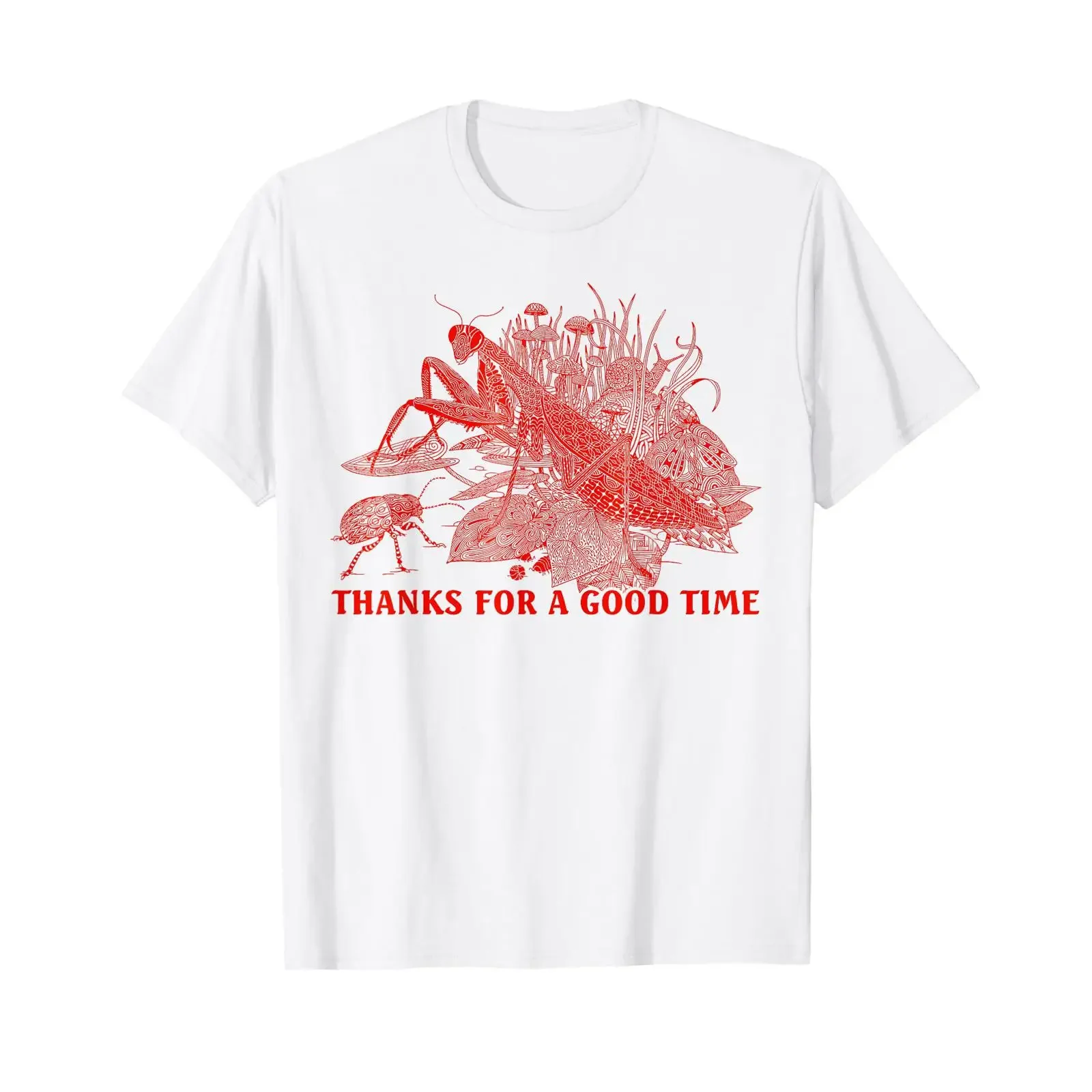 Funny Praying Mantis Retro Humor T Shirt vintage Washed Soft streetwear Breathable Stretched homme Versatile Comfortable Unisex