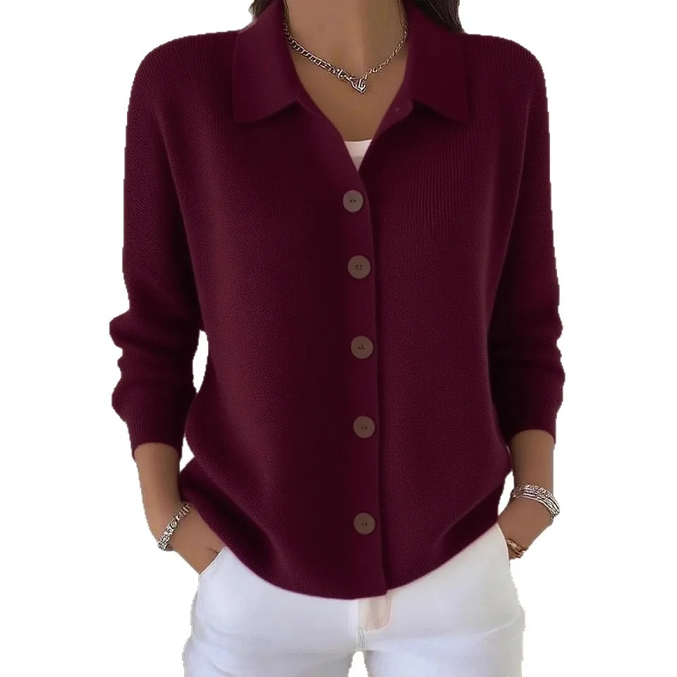 

2026 knitted cardigan button women's sweater jacket autumn and winter new solid color casual fashion women's clothing