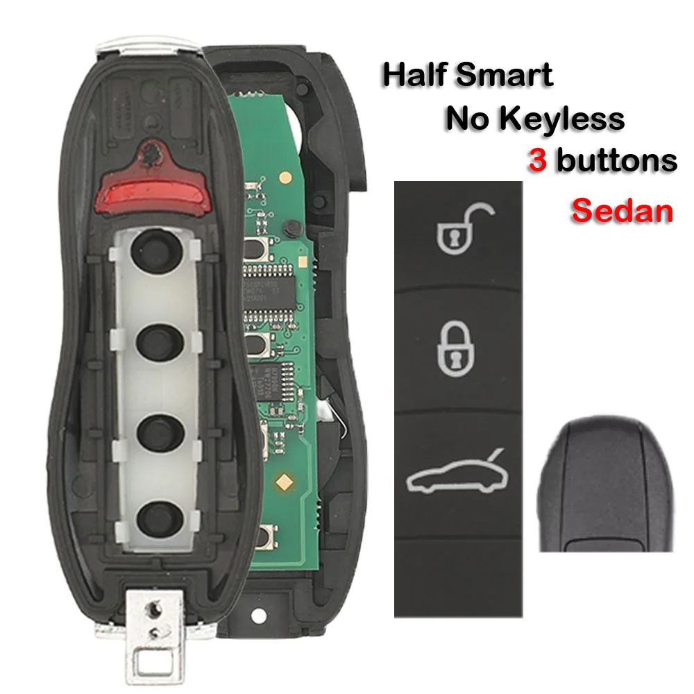 jingyuqin ID49 PCF7945P 315/433/434MHz Auto-Fernbedienungsschlüssel DIY-Teile für Porsche Macan Panamera Cayenne ohne Keyless/Keyless Go