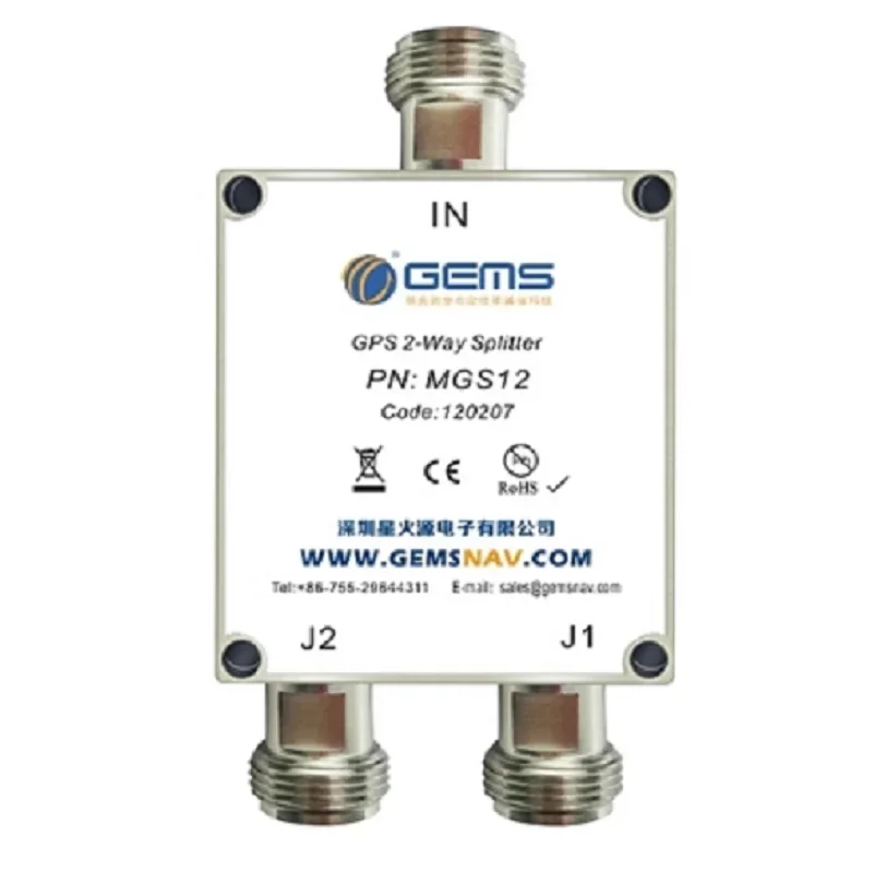 MGS12 GNSS Power Splitter, 1.2W Intelligent Dual-Output Splitter with N/SMA/TNC Connectors for & Beidou