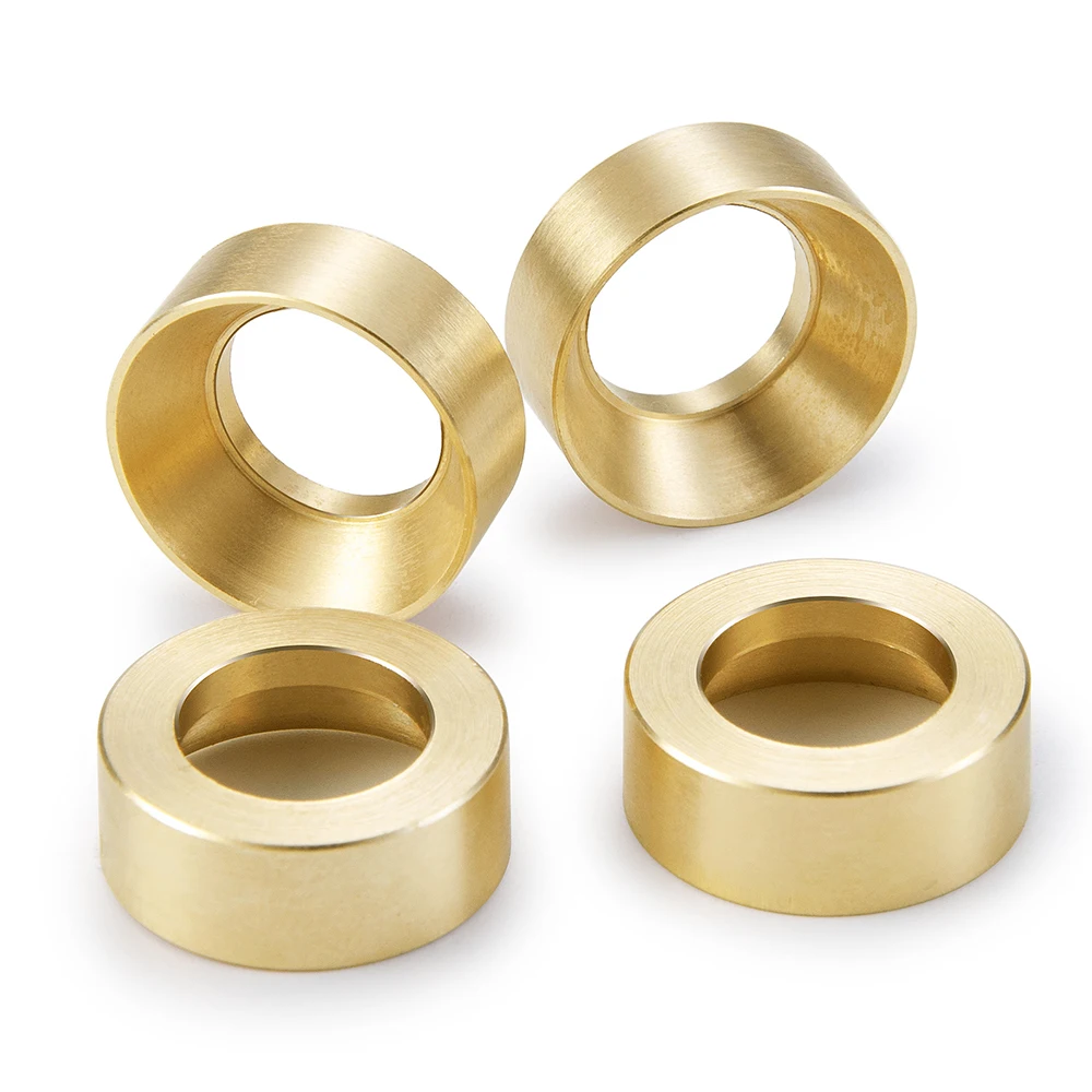 AXSPEED 4PCS Brass Internal Balance Weight Ring Wheel Hub Counterweight for 1/24 RC Crawler Axial SCX24 Upgrade Parts