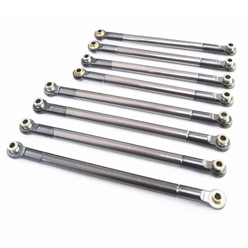 Metal Pull Rod Link Linkage para RC Car, Atualizar Peças, Titânio, MN86S, MN86, MN86KS, MN86K, MN G500, 1:12, 8Pcs