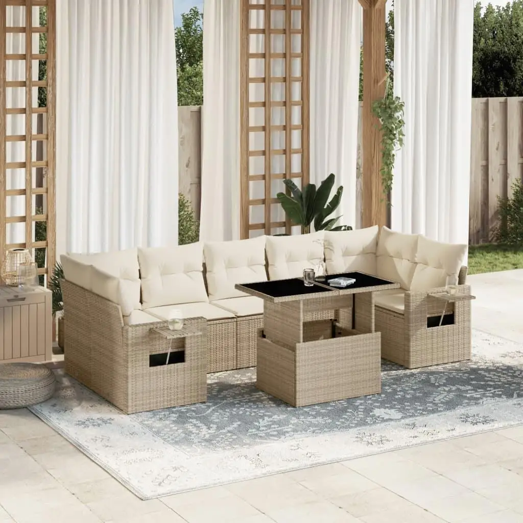 

Cozy Beige Garden Sofa Set Stylish Outdoor Seating Comfortable Cushions Durable Furniture for Patio Balcony or Deck