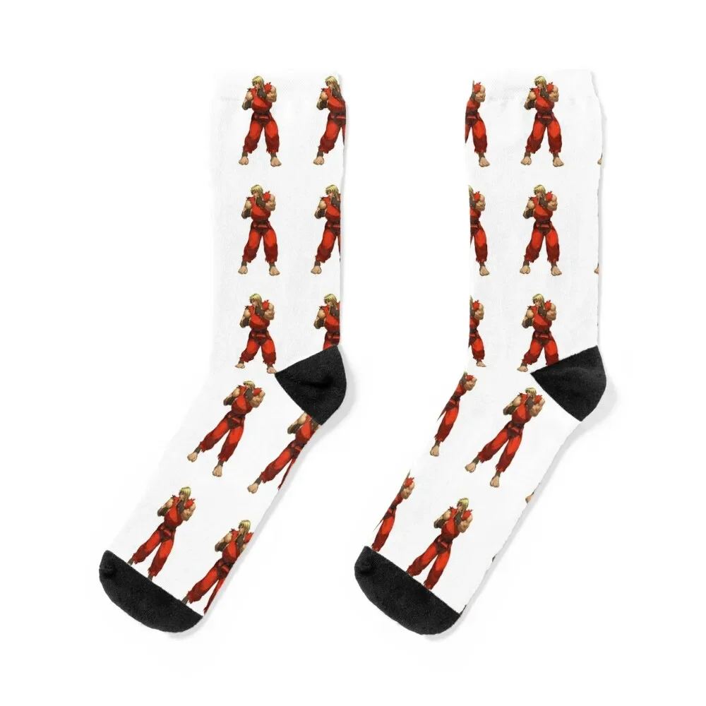 

KEN -street fighter Socks halloween bright garter winter thermal heated Socks For Women Men's