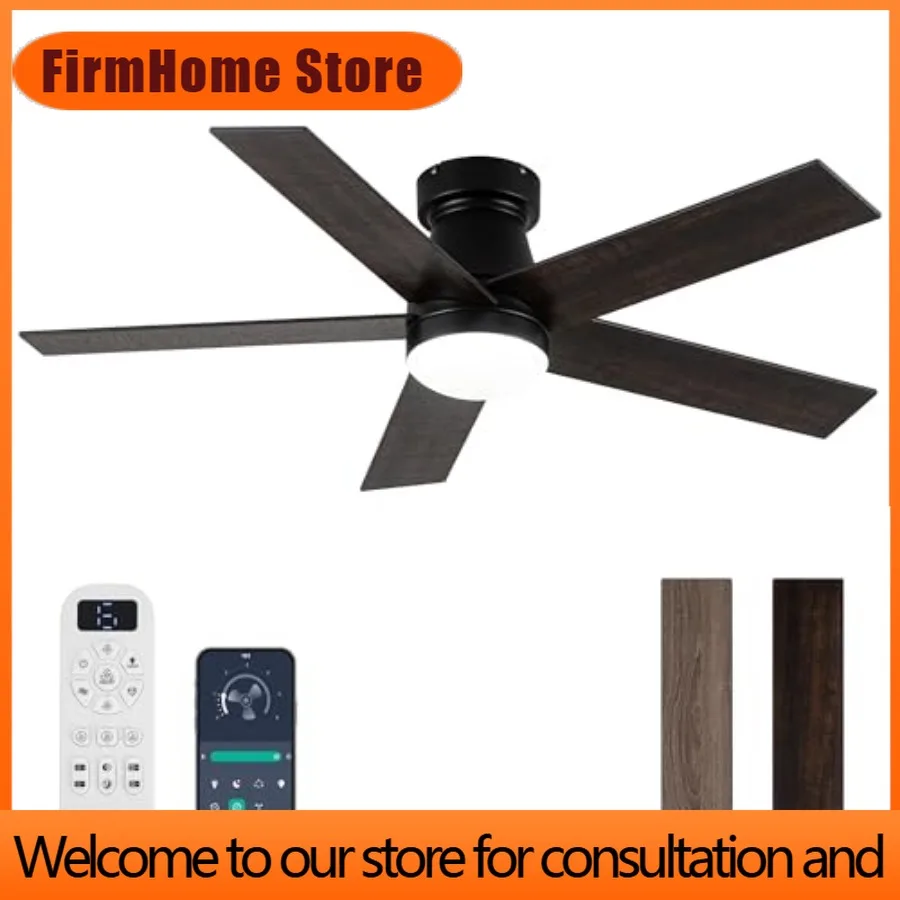 FirmHome StoreCeiling Fans With Lights And Remote Control, Bedroom Ceiling Fan With Light 3-Color LED Dimmable And Replaceable,