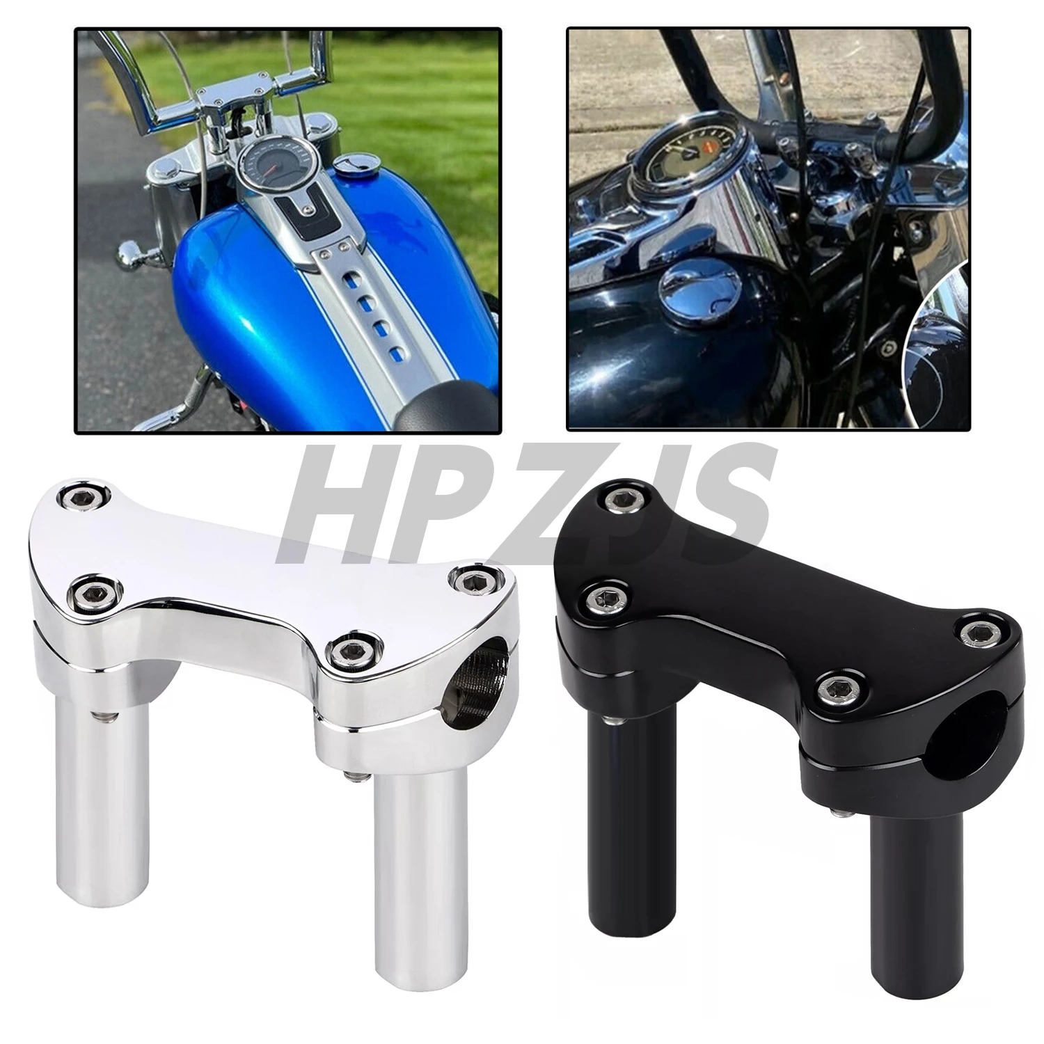 

CNC 3.5" Straight Handlebar Riser Top Clamp For Harley Motorcycle Softail Dyna Wide Super Glide Low Rider Sportster Iron 883