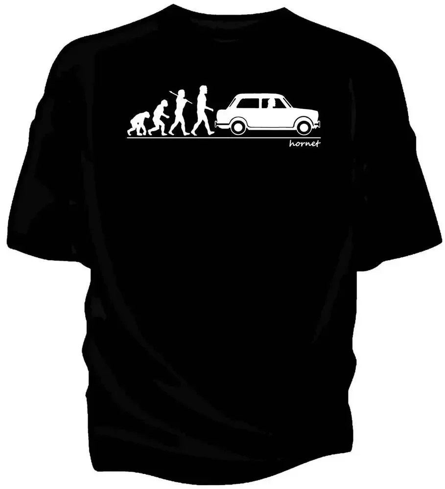 Evolution of Man Wolseley Hornet classic car t-shirt